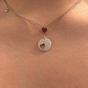 Swarovski Rose gold and Silver necklace set
